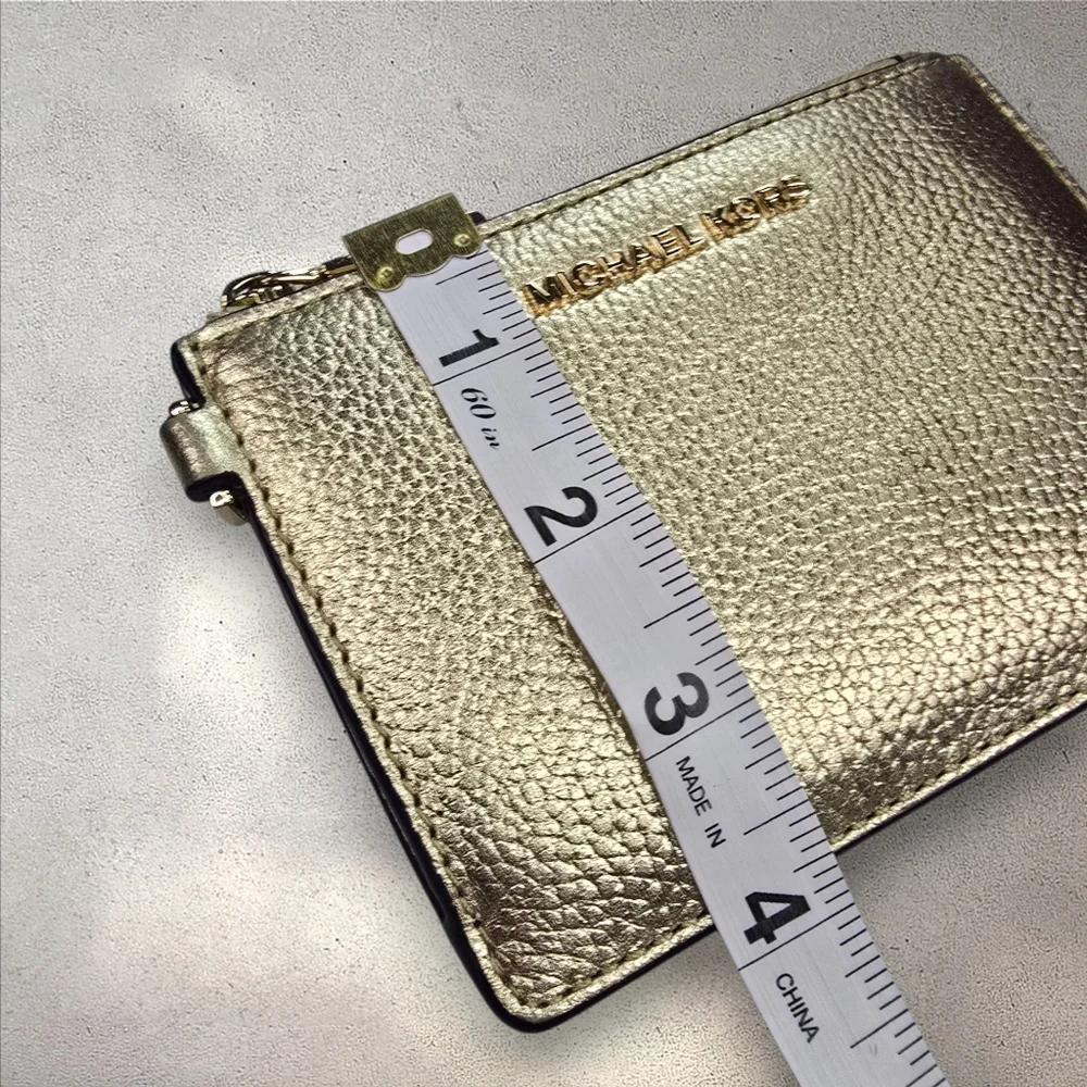 Michael Kors Jet Set‎ Small Metallic Gold Leather Coin Purse Wallet